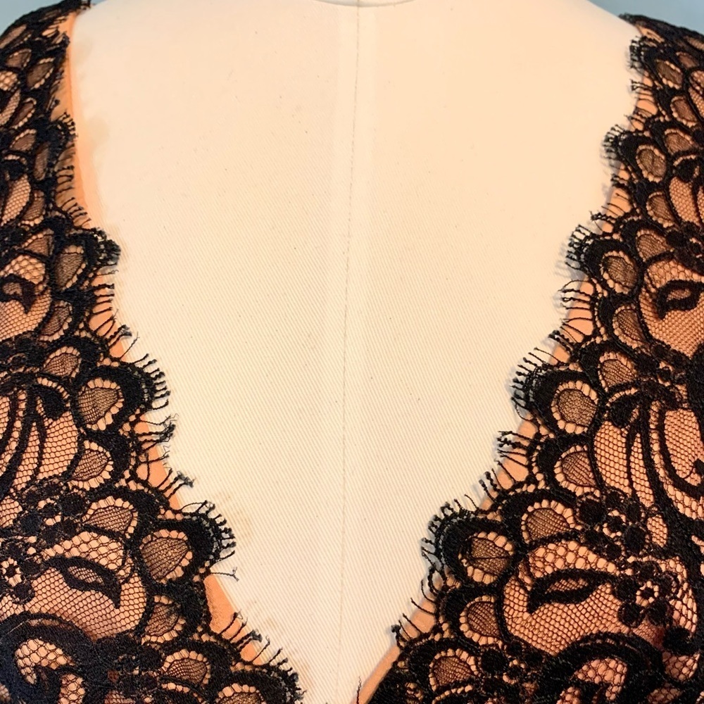 Vintage Laundry by Shelli Segal  black and red satin Cocktail Dress size 10 - Picture 5 of 13
